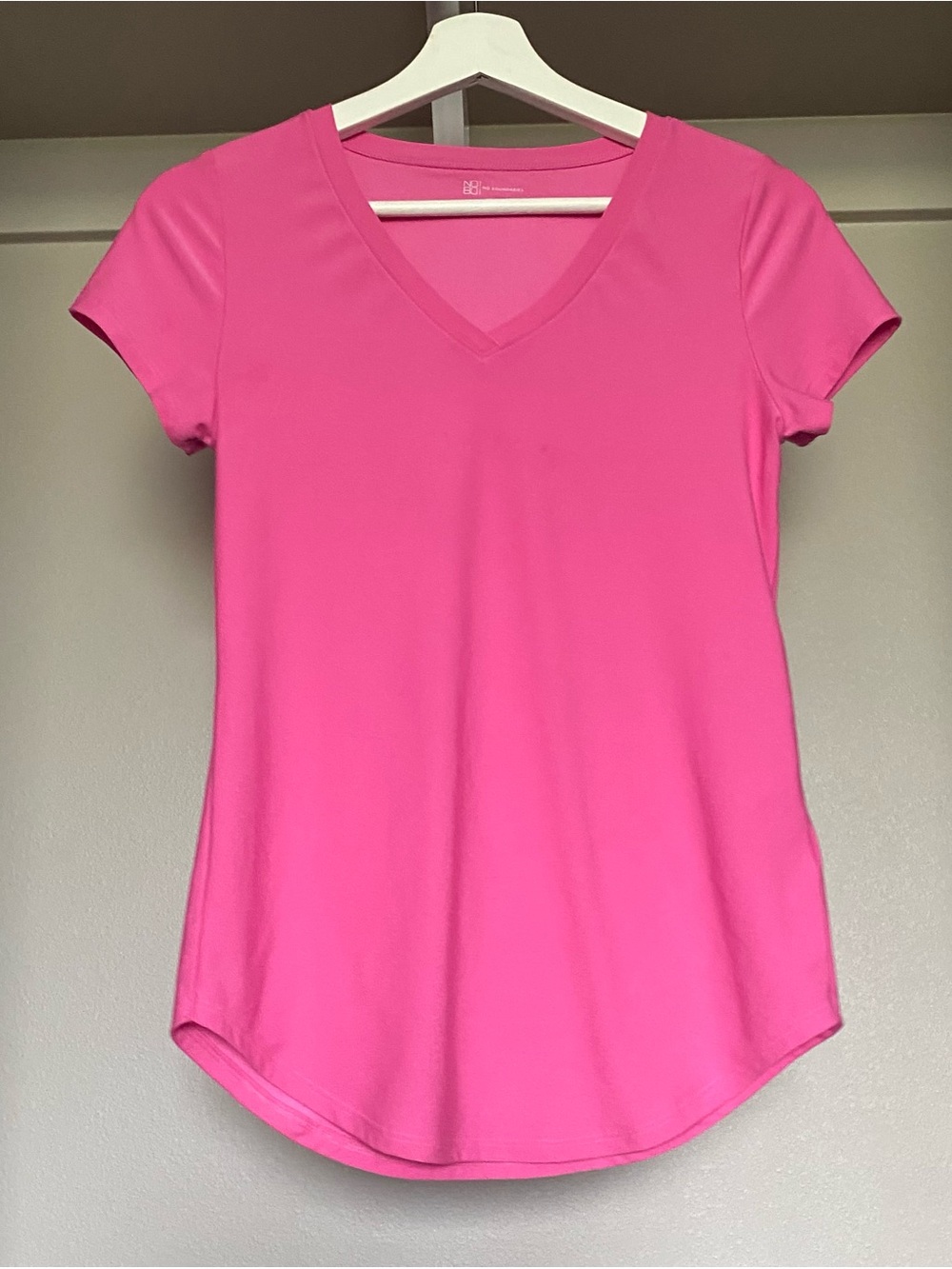 Women’s V-Neck Short Sleeve Top - Hot Pink